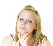 Girl Pondering Royalty Free Stock Images