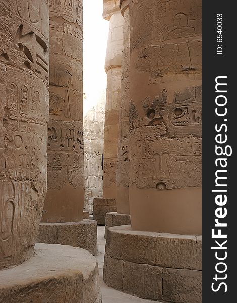 Columns In Karnak Temple