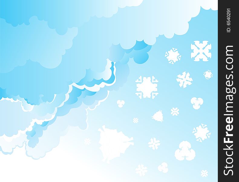 A fully scalable vector illustration of snow falling from the sky. Jpeg, Illustrator AI and EPS 8.0 files included.