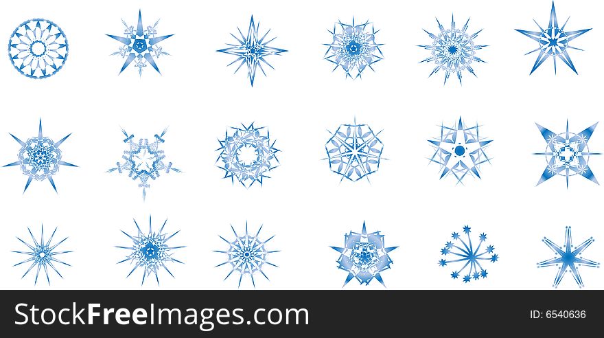 Beautiful snowflakes. Design elements by New Year and Christmas. Beautiful snowflakes. Design elements by New Year and Christmas.