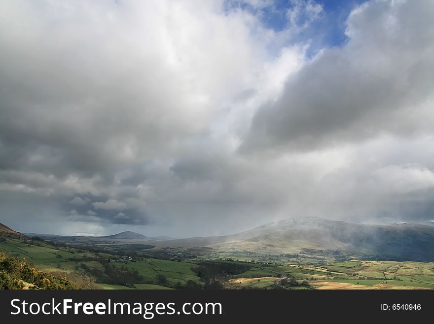 A dramatic sky in the hills of the English Lake District. A dramatic sky in the hills of the English Lake District