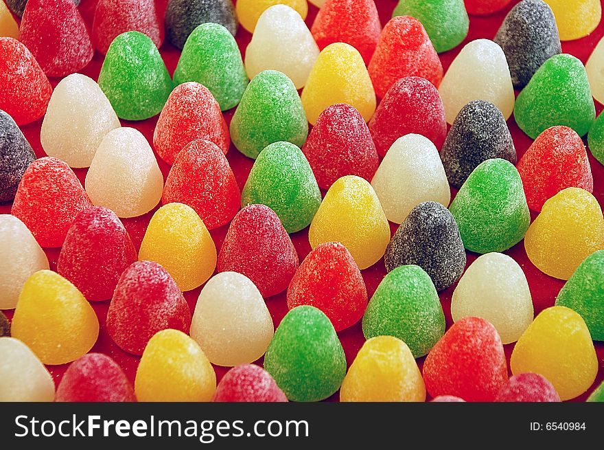 Colorful cone-shaped candy jelly mix. Colorful cone-shaped candy jelly mix