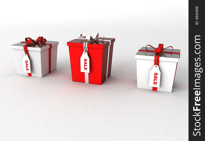 Three dimensional wrapped gift boxes