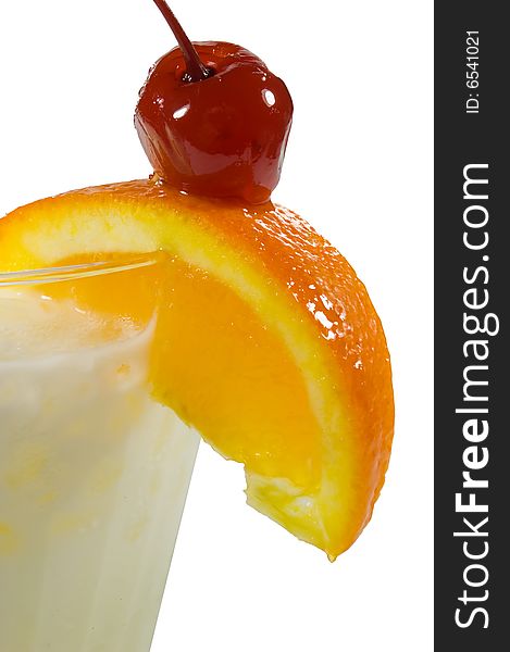 Milk coctail with Orange and Cherry