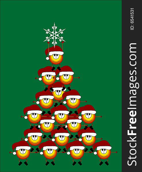 Santa claus card with green background