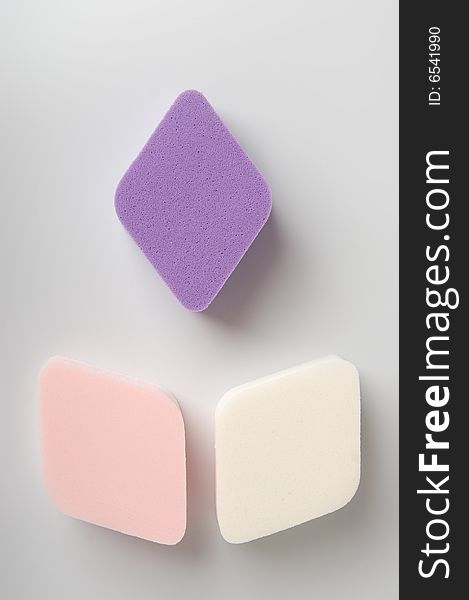 Cosmetic sponges for drawing of a voice-frequency cream.