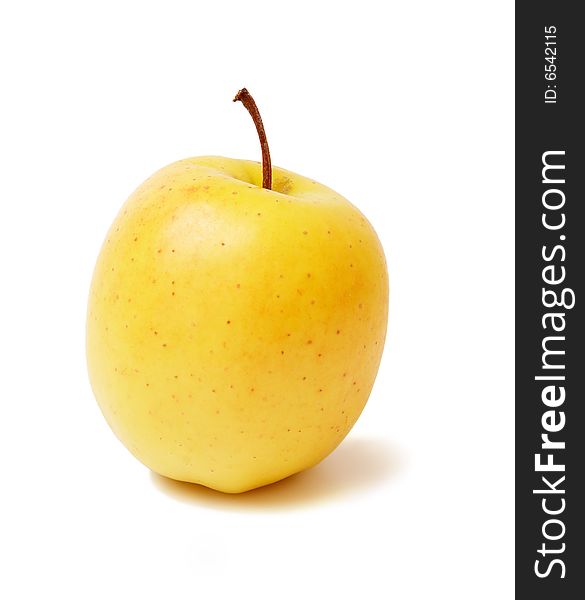 Apple Golden On A White Background