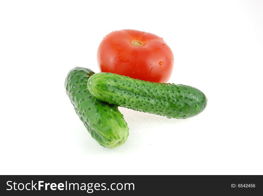 Fresh vegetables on a white background