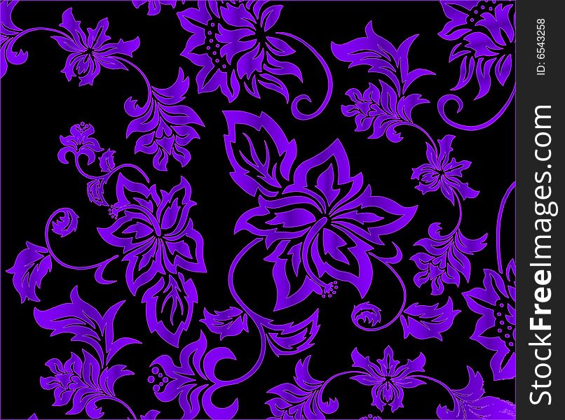 Green flowery pattern vector illustration with intricate floral arabesques. Green flowery pattern vector illustration with intricate floral arabesques