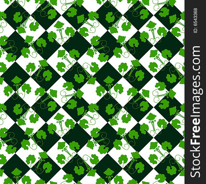 Seamless Green Chess Pattern