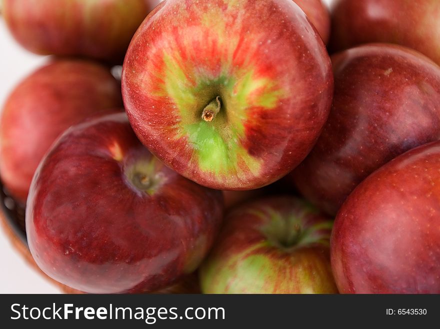 Fresh red apples isolated on a white background