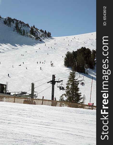 Chair lift at ski ressort in California