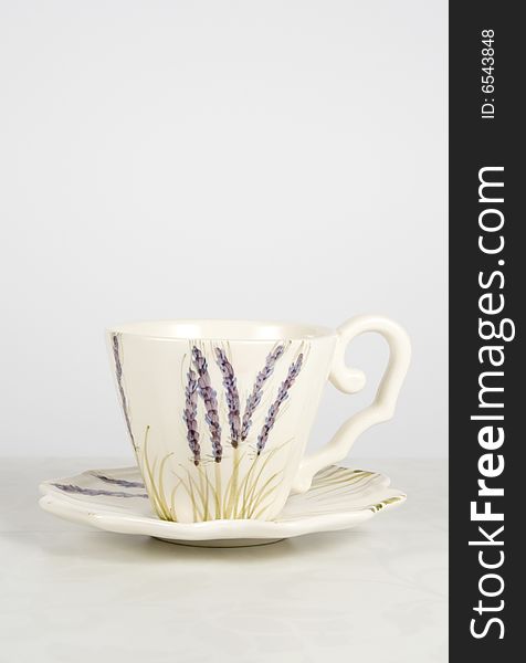Lavender patterned mug with clipping path