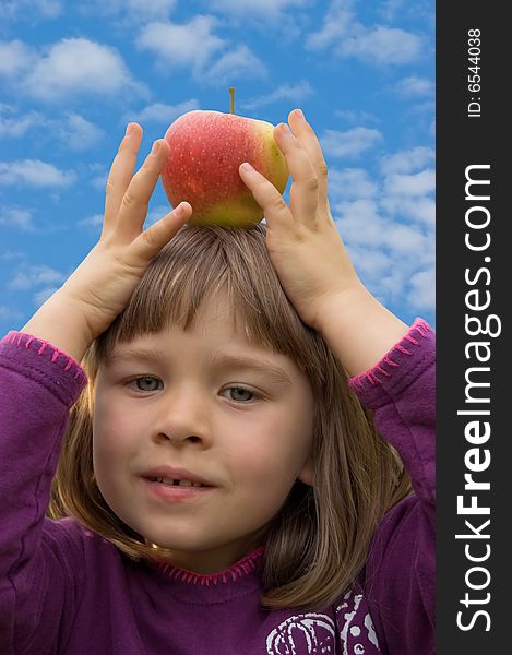 Girl With An Apple On Her Head