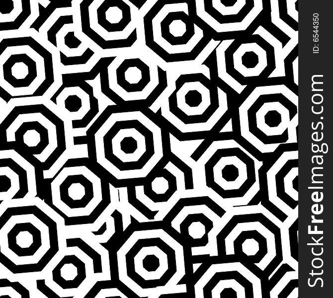 Retro black and white seamless octahedron background. Retro black and white seamless octahedron background