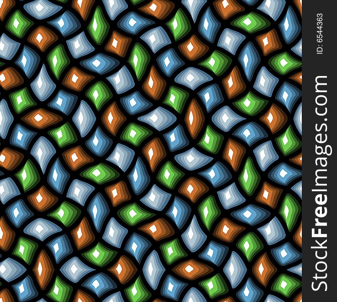Seamless 3d vector pattern with color tiles on black. Seamless 3d vector pattern with color tiles on black