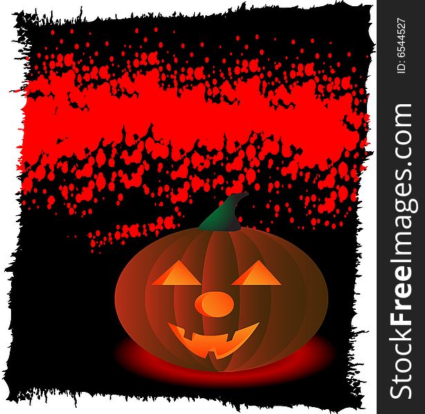 Halloween pumpkin poster. Vector illustration