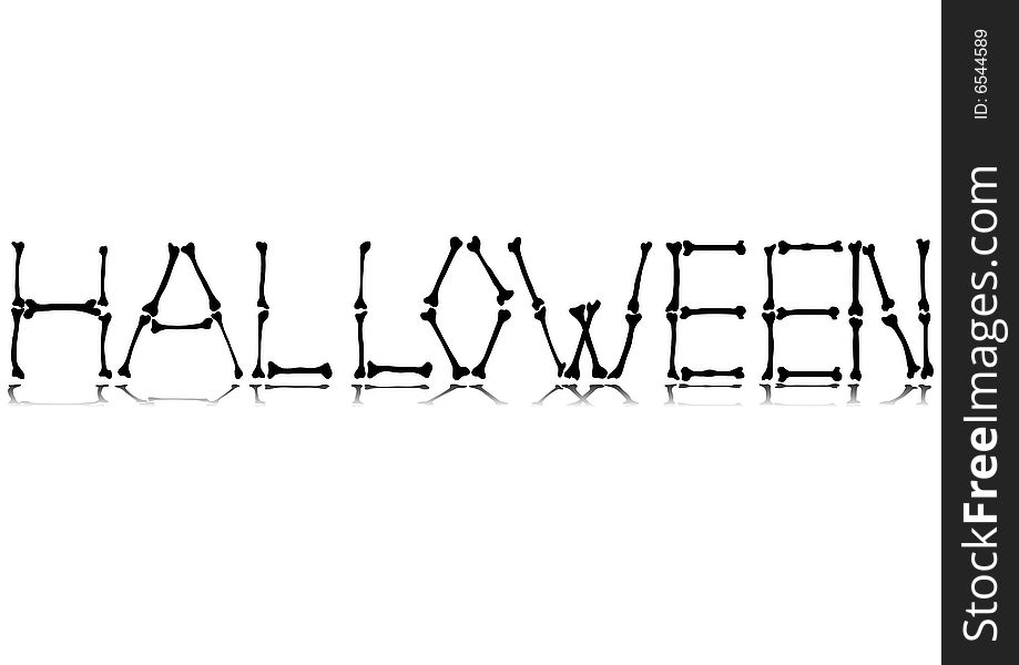 Original Halloween text made from bones