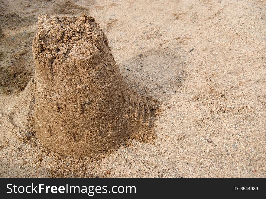 Sand castle on the beach