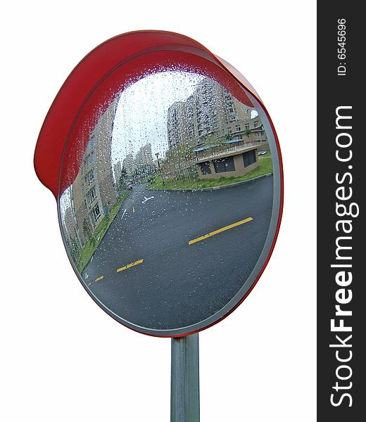 Traffic mirror and reflection image on it