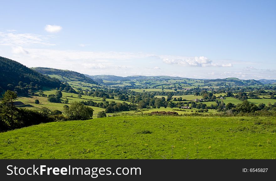 Landscape of rolling welsh countryside. Landscape of rolling welsh countryside