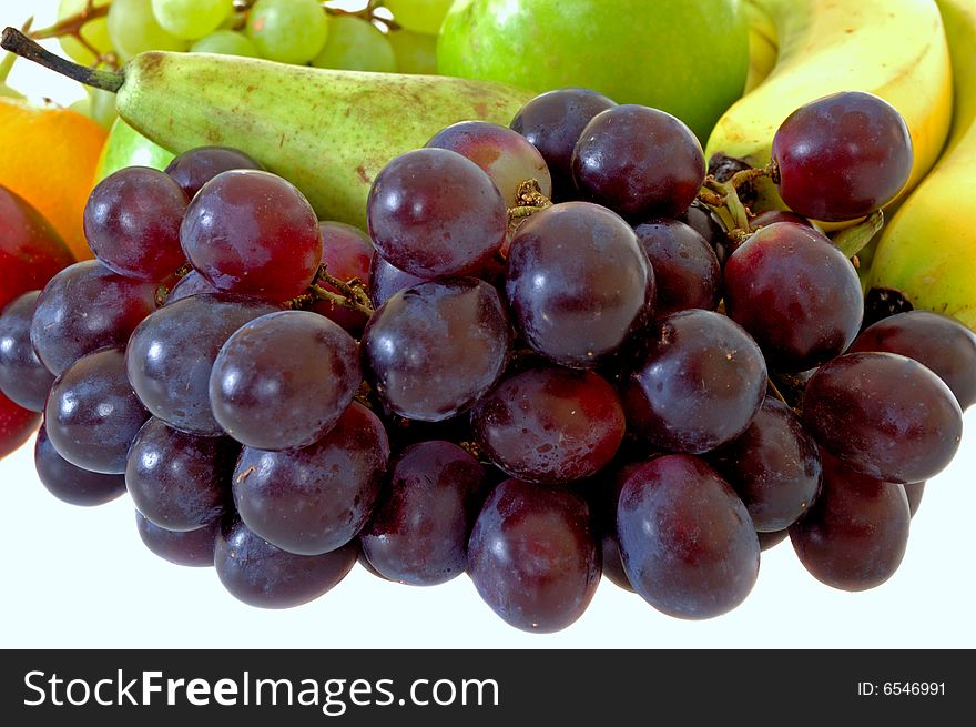 Fresh healthy colorful bio fruit full of vitamins, white background. Fresh healthy colorful bio fruit full of vitamins, white background