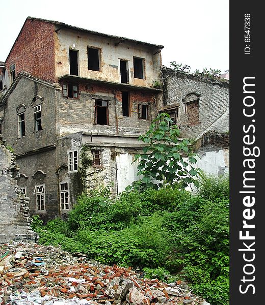 The remains of dismantle old building,Shaoguan,guangdong,China. The remains of dismantle old building,Shaoguan,guangdong,China