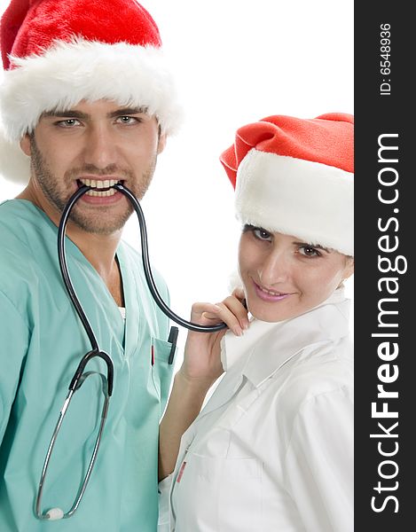 Posing Medical Professionals With Stethoscope