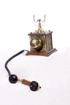 Vintage Phone With Picked Up Receiver Stock Photo Vintage Phone With Picked Up Receiver Stock Photo