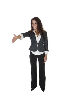 Standing Lady Offering Hand Shake Stock Images Standing Lady Offering Hand Shake Stock Images