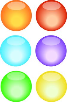 Six Round Web Buttons Stock Images