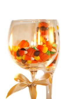 Halloween Candel With Candy Royalty Free Stock Photography