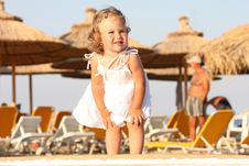 Girl At Beach In The Sea Royalty Free Stock Photos Girl At Beach In The Sea Royalty Free Stock Photos