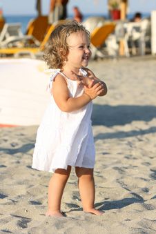 Girl At Beach In The Sea Stock Image Girl At Beach In The Sea Stock Image