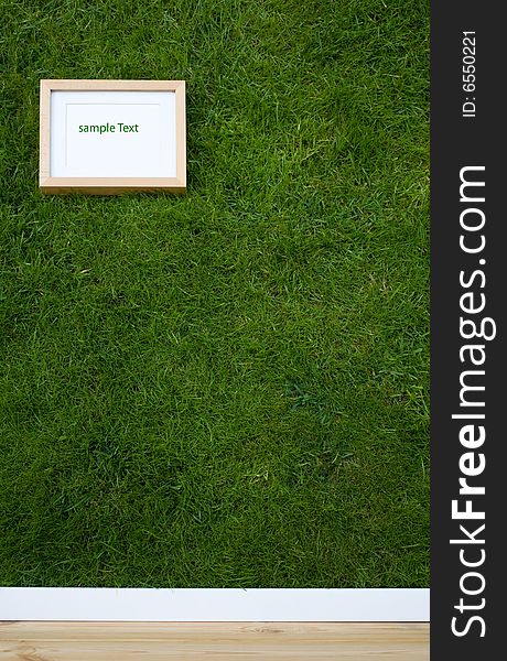 Wallpaper with grass texture and frame with copy-space. Wallpaper with grass texture and frame with copy-space