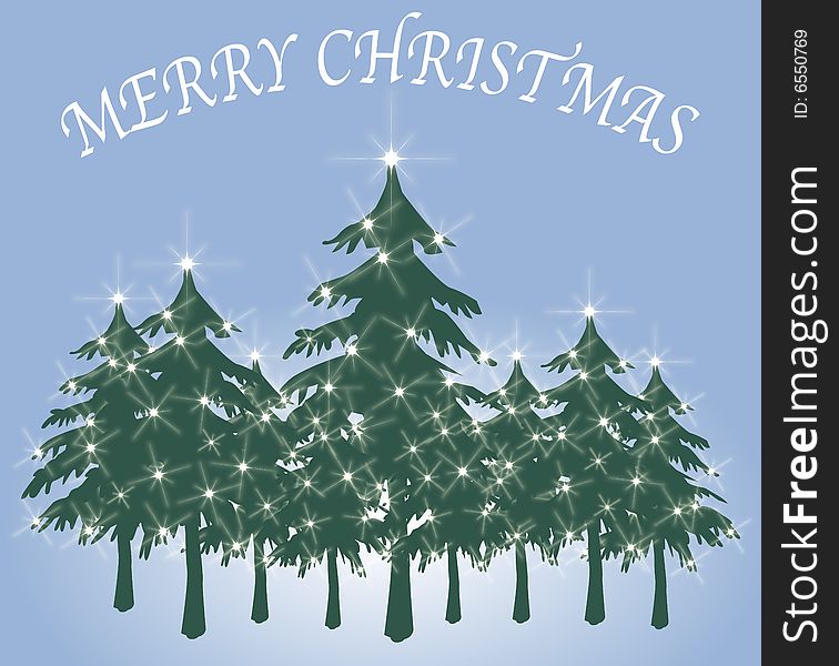 Green Christmas Tree Card
