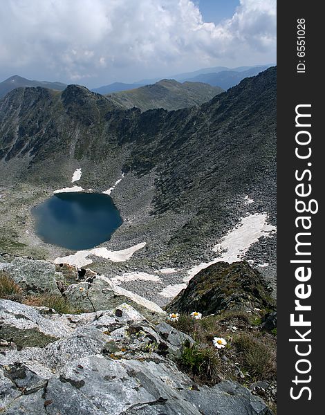 The glacial lake in the Rila (bulgarian mountains)