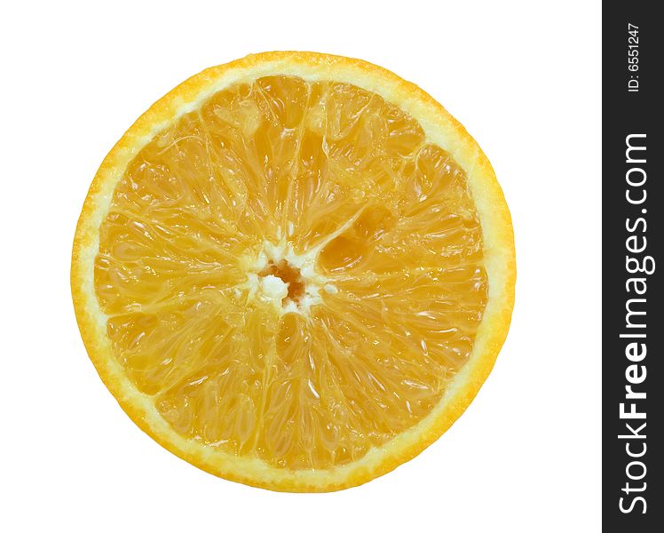 Slice of orange. Isolated on white
