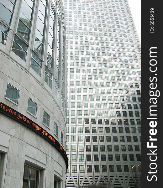 Stock Exchange Information and Building Skyscraper. Stock Exchange Information and Building Skyscraper