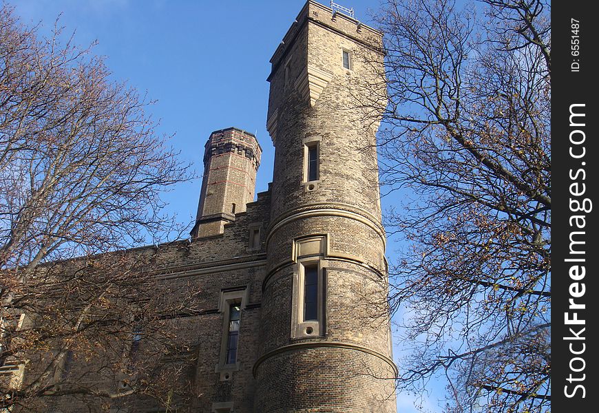 Old Tower of a Castle in the Blue Sky. Old Tower of a Castle in the Blue Sky