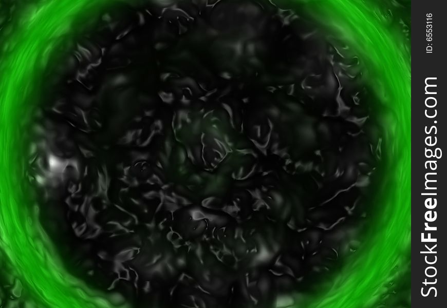 Black fantasy black dark alien fluid with green ripples