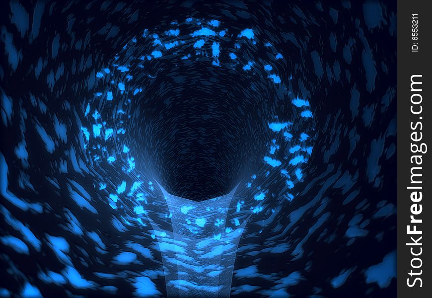 Blue And Black Transparent Fantasy Tunnel
