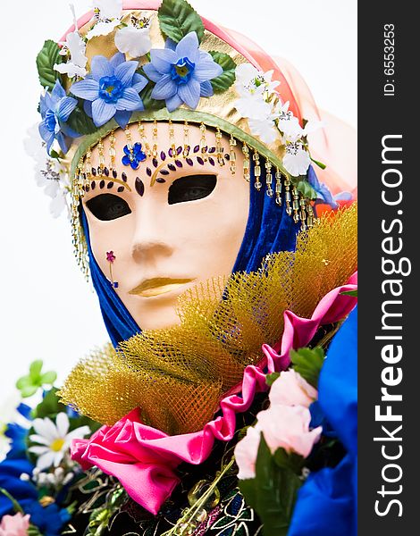 Colorful costume at the Venice Carnival. Colorful costume at the Venice Carnival