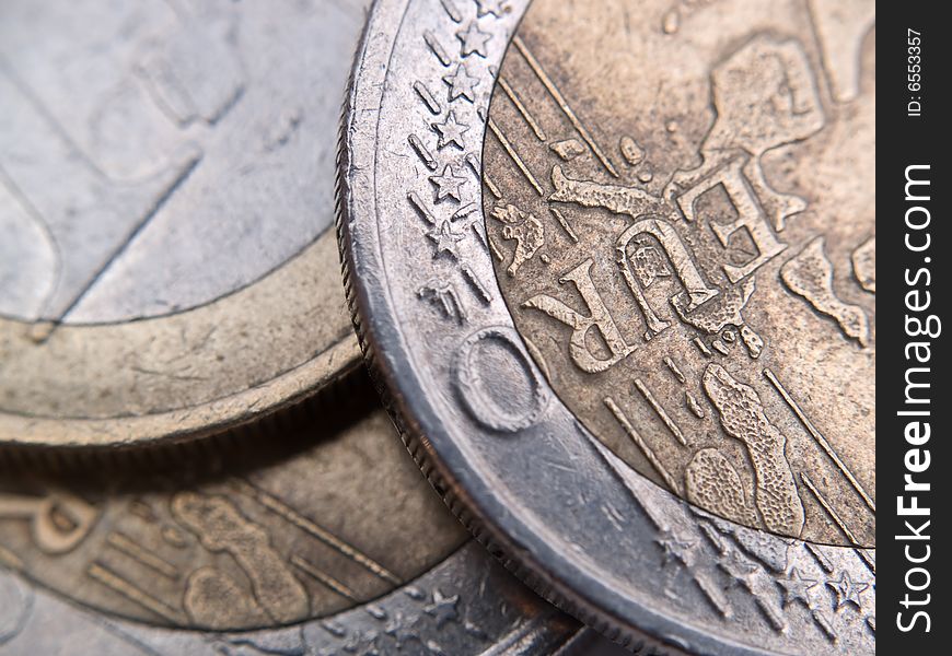 Euro Coins Close-up