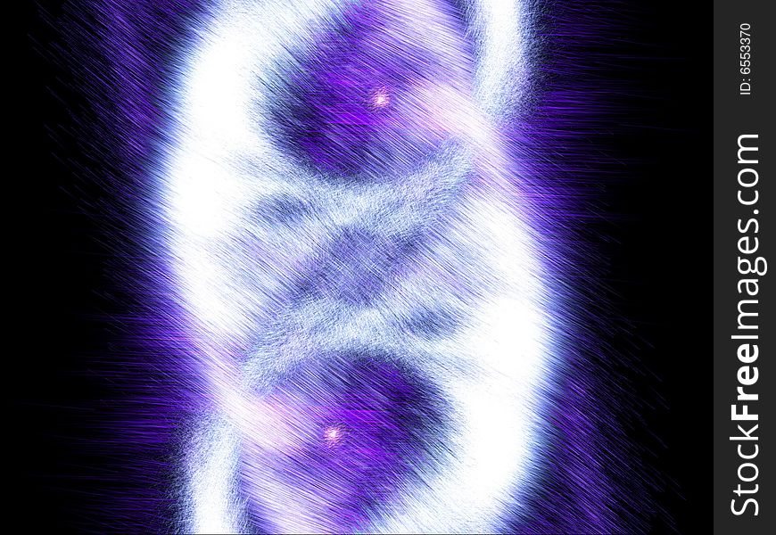 Bright violet particles emission in black background