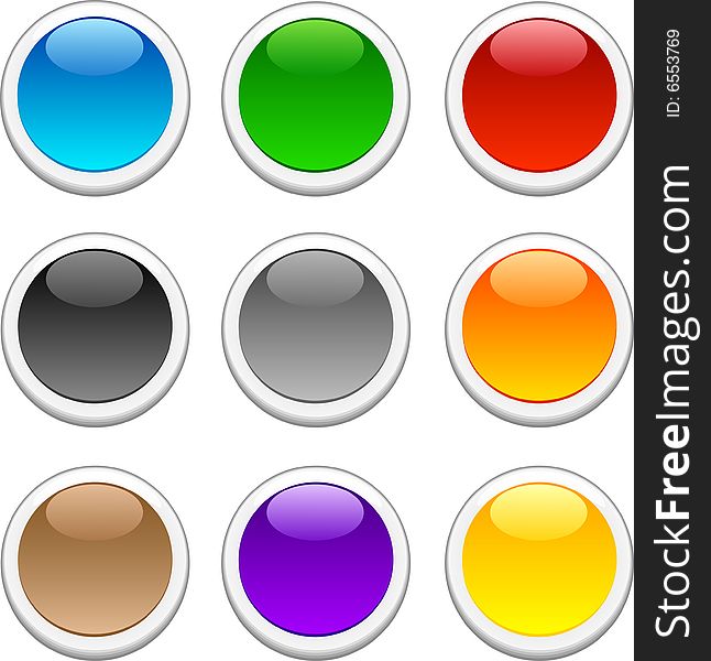 Beautiful shiny buttons. Vector illustration. Beautiful shiny buttons. Vector illustration.