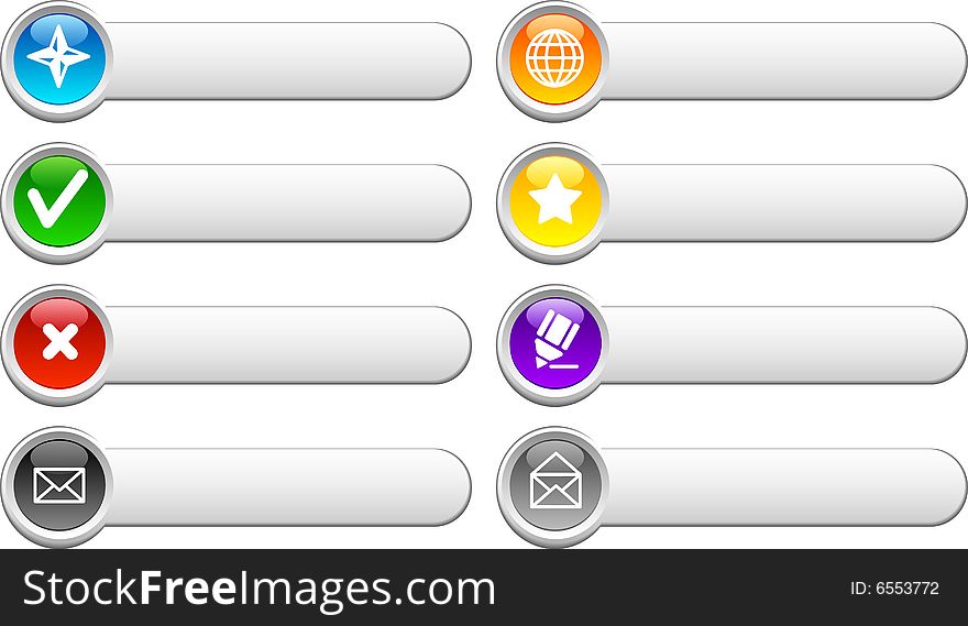 Beautiful shiny buttons. Vector illustration. Beautiful shiny buttons. Vector illustration.