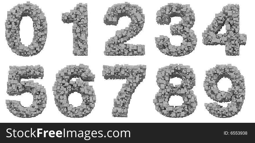 Image of numbers. White background. Image of numbers. White background.