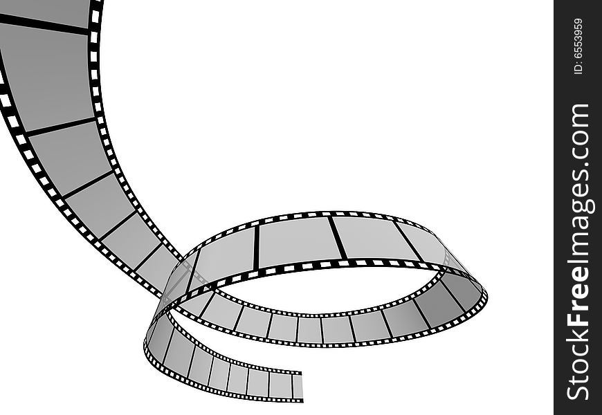 3d Film Strip. White background. Digitally Generated.