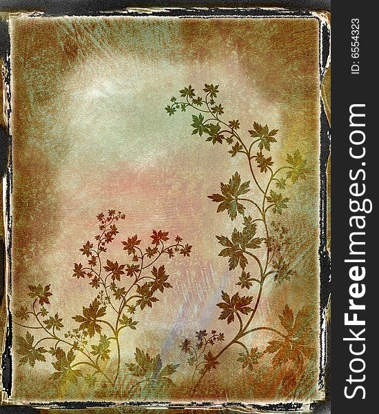 Grunge background with  cracks, dirt, stains,floral. Grunge background with  cracks, dirt, stains,floral